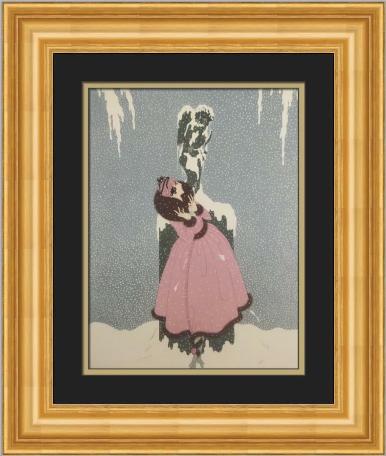 Erte The End of Romance Art Deco Custom Framed Lithograph Print: Erte The End of Romance Art Deco Custom Framed Lithograph Print This exquisite print titled "The End of Romance" by the renowned artist Erte is a stunning representation of Art Deco style. Created usi