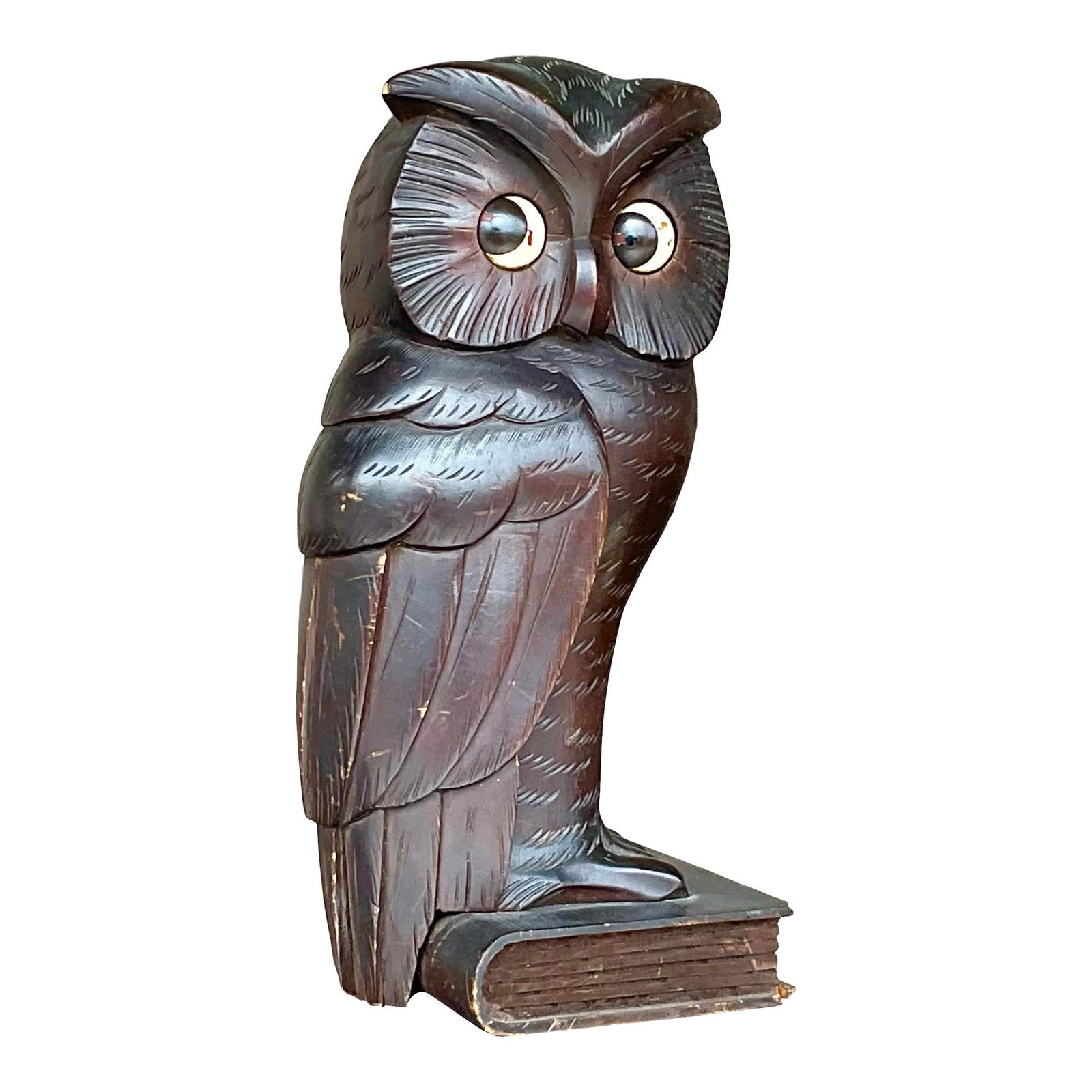 Vintage Deco Owl Clock by Oswald Oshur 1930s Signed Wooden Charm: Vintage Deco Owl Clock by Oswald Oshur 1930s Signed Wooden Charm This charming vintage Deco clock, crafted by Oswald Oshur in the 1930s, features a delightful owl design. The time is read by following