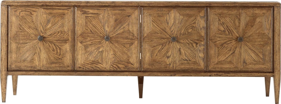 Theodore Alexander Nova Collection Console Aluminum Oak Veneer 24H 65W 18D: Theodore Alexander Nova Collection Console Aluminum Oak Veneer 24H 65W 18D Introducing the Theodore Alexander Nova Collection Console, a stunning addition to your home decor. This console table is cra