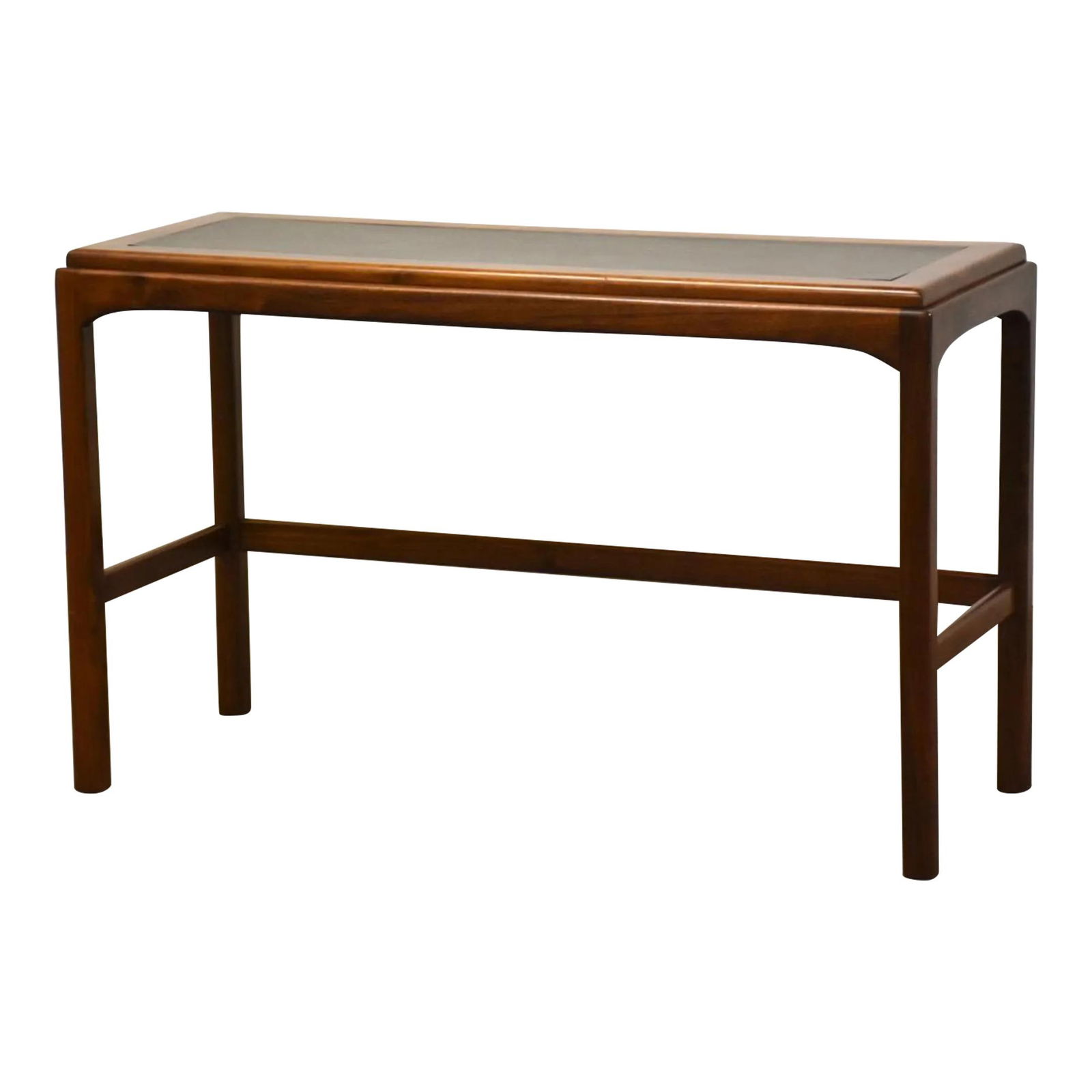 Mid Century Modern Walnut Console Table with Scratch Resistant Top: Mid Century Modern Walnut Console Table with Scratch Resistant Top This mid-century modern sofa table features a beautiful walnut construction and a scratch-resistant Formica top, making it both styli