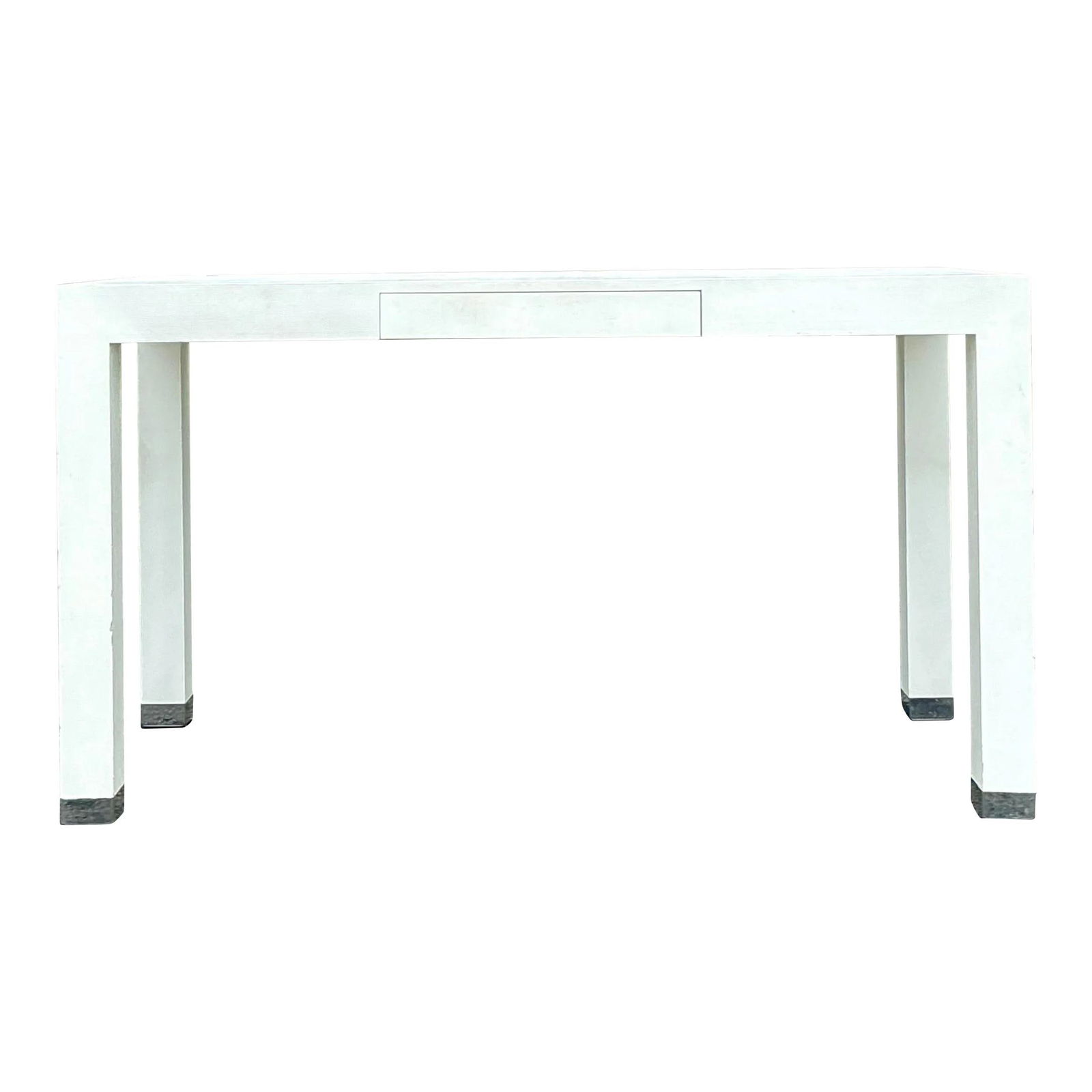 Vintage Jonathan Adler Regency Desk White Lacquer Wood Elegant Design: Vintage Jonathan Adler Regency Desk White Lacquer Wood Elegant Design Elevate your workspace with this Vintage Regency Desk by Jonathan Adler, a stunning piece that combines bold sophistication with m
