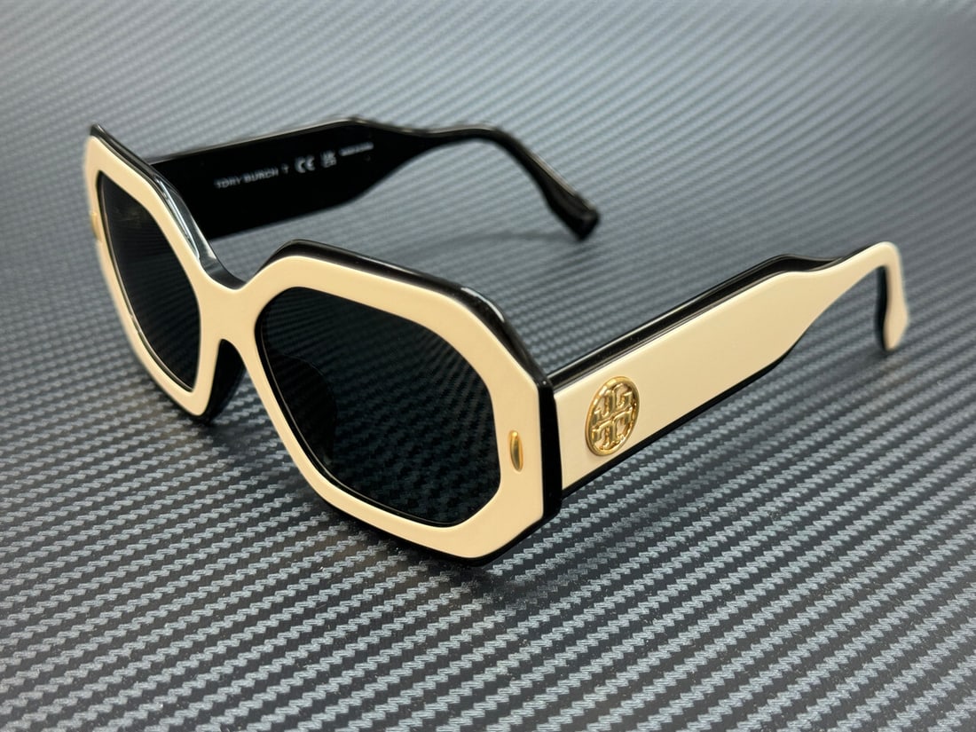 Tory Burch TY7192U 196187 Women's Black Ivory Grey Sunglasses: Tory Burch TY7192U 196187 Women's Black Ivory Grey Sunglasses Elevate your eyewear collection with these elegant Tory Burch sunglasses. Featuring a stylish black and ivory frame, these sunglasses are