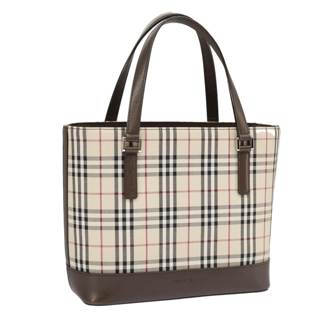 BURBERRY Nova Check Hand Bag Beige Canvas Authentic: BURBERRY Nova Check Hand Bag Beige Canvas Authentic This authentic BURBERRY Nova Check Hand Bag combines style and practicality, featuring a sturdy canvas construction with a chic beige exterior. The
