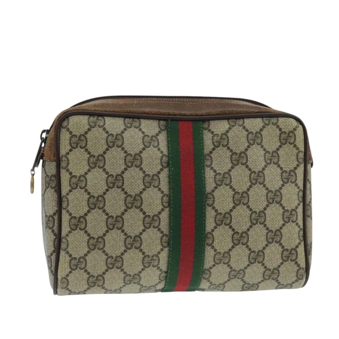 GUCCI GG Supreme Sherry Line Beige Clutch Bag PVC Auth 32 014 3553: GUCCI GG Supreme Sherry Line Beige Clutch Bag PVC Auth 32 014 3553 This elegant GUCCI GG Supreme Web Sherry Line Clutch Bag is a stylish accessory made from durable PVC leather in a sophisticated beig