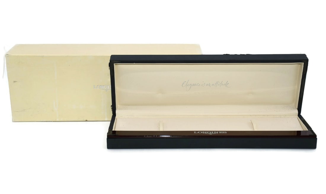 Authentic Longines Presentation Box for Single Watch 13x5x3 Inches: Authentic Longines Presentation Box for Single Watch 13x5x3 Inches This Longines Presentation Box is designed specifically for holding a single watch. Crafted with authenticity in mind, this box measu