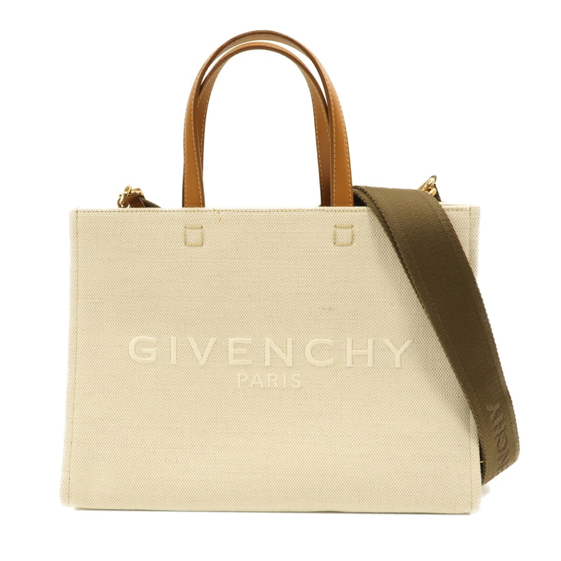 GIVENCHY Small G-Tote 2 Way Shoulder Bag Canvas Brown Beige: GIVENCHY Small G-Tote 2 Way Shoulder Bag Canvas Brown Beige Elevate your accessory collection with this GIVENCHY Small G-Tote 2 Way Shoulder Bag. Crafted from durable canvas, this stylish handbag feat