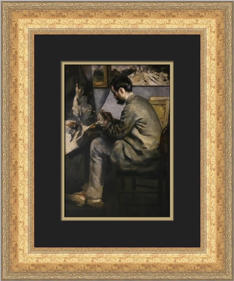 Pierre-Auguste Renoir Portrait of Frederic Bazille Custom Framed Print 19 x 16: Pierre-Auguste Renoir Portrait of Frederic Bazille Custom Framed Print 19 x 16 This exquisite custom framed print features Pierre-Auguste Renoir's iconic work, 'Portrait of Frederic Bazille.' Measurin