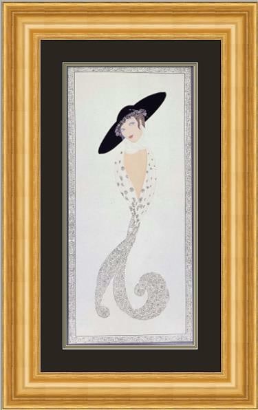Erte A Glance Art Deco Custom Framed Print 15 x 21: Erte A Glance Art Deco Custom Framed Print 15 x 21 This stunning custom framed print titled "A Glance" by artist Erte showcases Art Deco style and features a captivating depiction of figures. Measurin