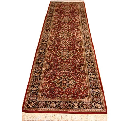 2' x 10' Stunning Red Persian Tabriz Runner Rug: 2' x 10' Stunning Red Persian Tabriz Runner Rug Enhance your space with this exquisite 2' x 10' Red Persian Tabriz Runner Rug. Featuring intricate patterns and rich colors, this rug is perfect for hal