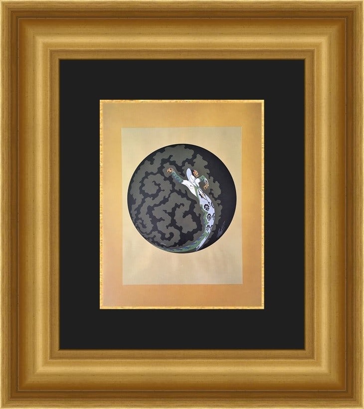 Erte La Jalousie Art Deco Custom Framed Print 18 x 20: Erte La Jalousie Art Deco Custom Framed Print 18 x 20 This stunning custom framed print titled "La Jalousie" by the renowned artist Erte exhibits elegant Art Deco style and features captivating figure