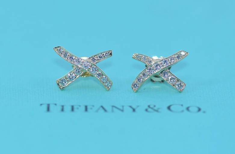 Tiffany Co Paloma Picasso Sugar Stacks Diamond Gold Earrings