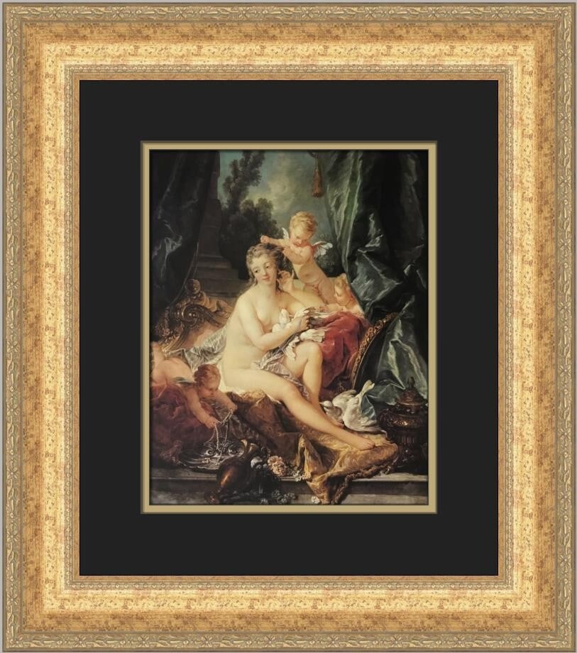 Francois Boucher The Toilet of Venus Custom Framed Art Print: Francois Boucher The Toilet of Venus Custom Framed Art Print This stunning custom framed print features "The Toilet of Venus" by the renowned artist Francois Boucher. Measuring 19 inches in height and