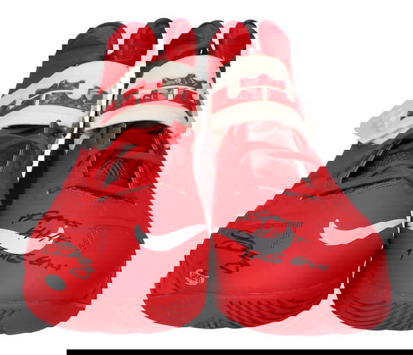 Mark Eaton Signed Utah Jazz Game Worn Sneakers Shoes Jsa Coa