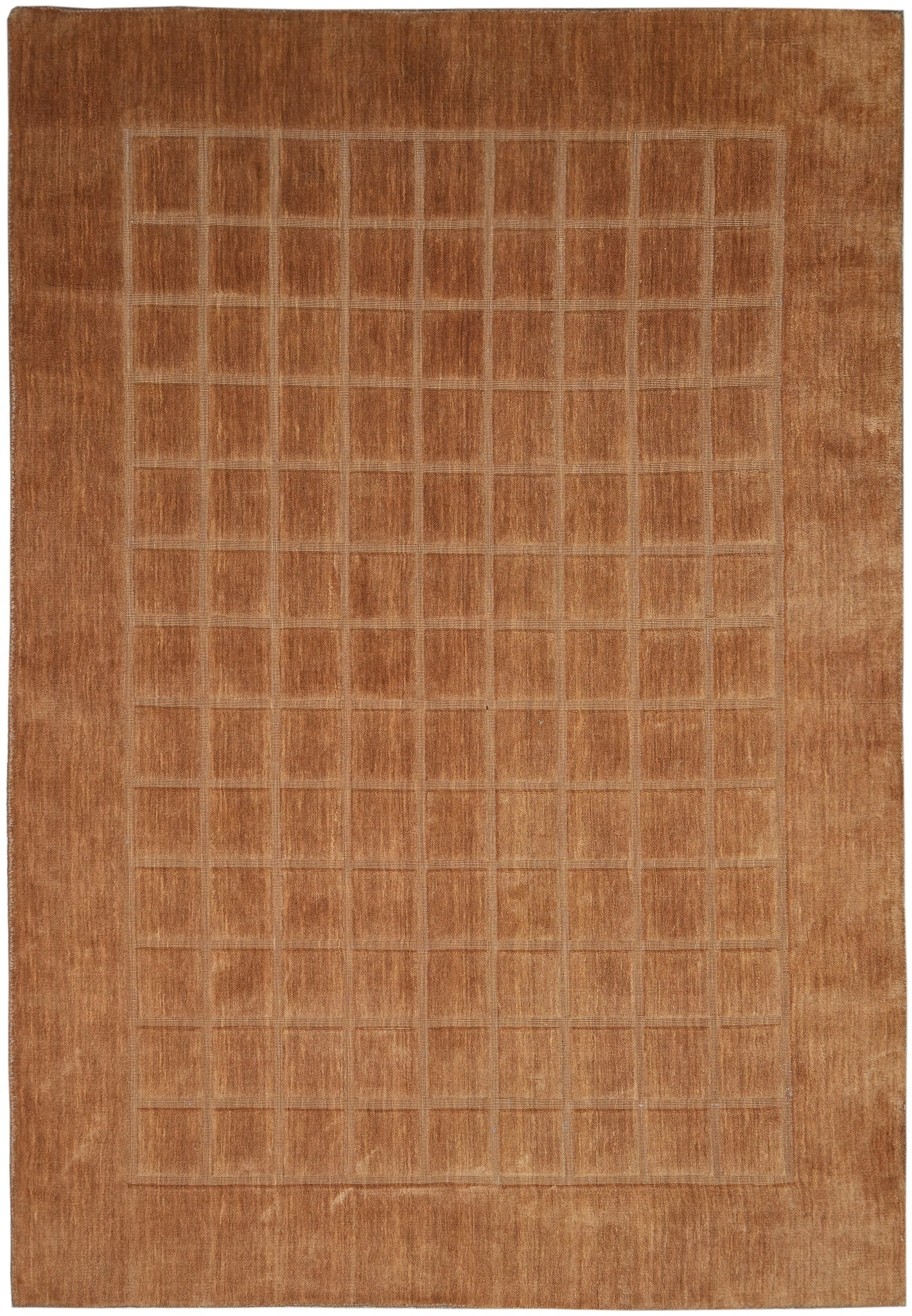 Handmade Modern Brown Rug 5.5 x 7.9 Feet: Handmade Modern Brown Rug 5.5 x 7.9 Feet This handmade modern rug features a stylish plain brown design, making it a versatile addition to any space. Crafted with care, it is perfect for adding warmth