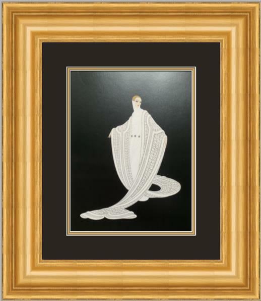 Erte Purity Art Deco Framed Print 16 x 19 Multi-Color: Erte Purity Art Deco Framed Print 16 x 19 Multi-Color This exquisite framed print titled "Purity" by Erte showcases a stunning Art Deco style, featuring figures in a vibrant multi-color palette. Measu