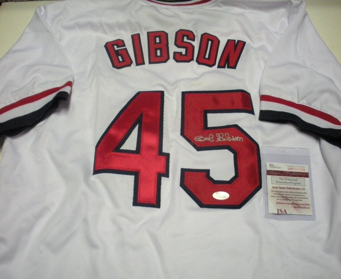 Bob Gibson Signed St. Louis Cardinals Jersey HOF 1981 JSA COA: Bob Gibson Signed St. Louis Cardinals Jersey HOF 1981 JSA COA This is an original, pre-owned jersey signed by Bob Gibson, a Hall of Fame inductee in 1981, representing the St. Louis Cardinals. The jer