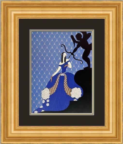Erte Violetta Art Deco Custom Framed Lithograph 18 x 21: Erte Violetta Art Deco Custom Framed Lithograph 18 x 21 This stunning custom framed print titled "Violetta" by Erte showcases exquisite Art Deco style. The artwork is an offset lithograph featuring ca