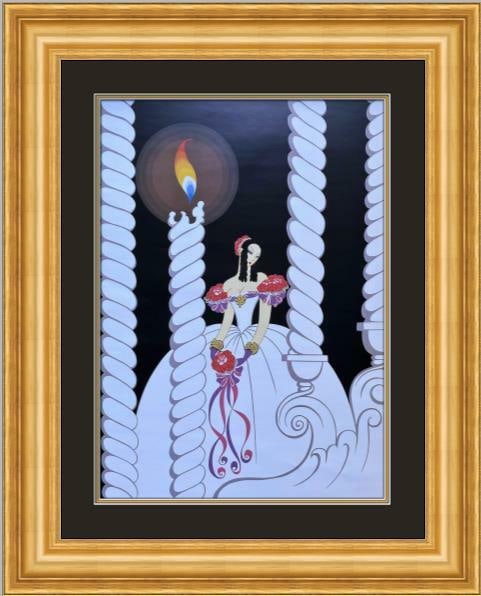 Erte La Triviata Art Deco Print Custom Framed 24 x 29: Erte La Triviata Art Deco Print Custom Framed 24 x 29 This stunning custom gallery-framed print titled "La Triviata" by renowned artist Erte showcases exquisite figures in an Art Deco style. Produced
