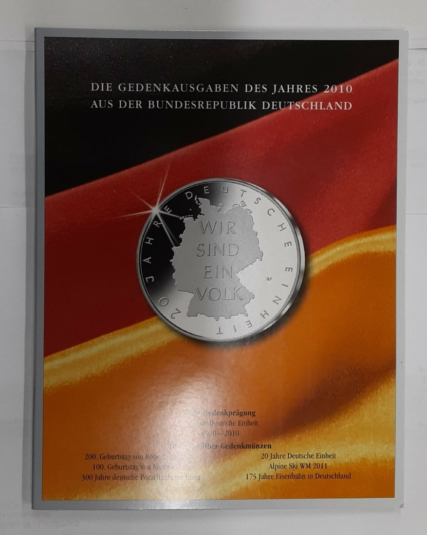 2010 Germany Set of 6 Silver 10 Euro Proof Coins in Mint Packaging: 2010 Germany Set of 6 Silver 10 Euro Proof Coins in Mint Packaging This set includes six uncirculated 10 Euro proof commemorative coins from Germany, minted in 2010. Each coin is composed of 0.925 fin