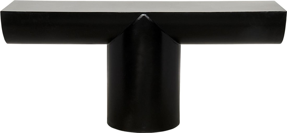 Noir Industrial Black Steel Console Table 72in Matte Finish: Noir Industrial Black Steel Console Table 72in Matte Finish Elevate your home decor with this sleek black metal console table, designed to blend elegance with industrial style. Constructed from durabl
