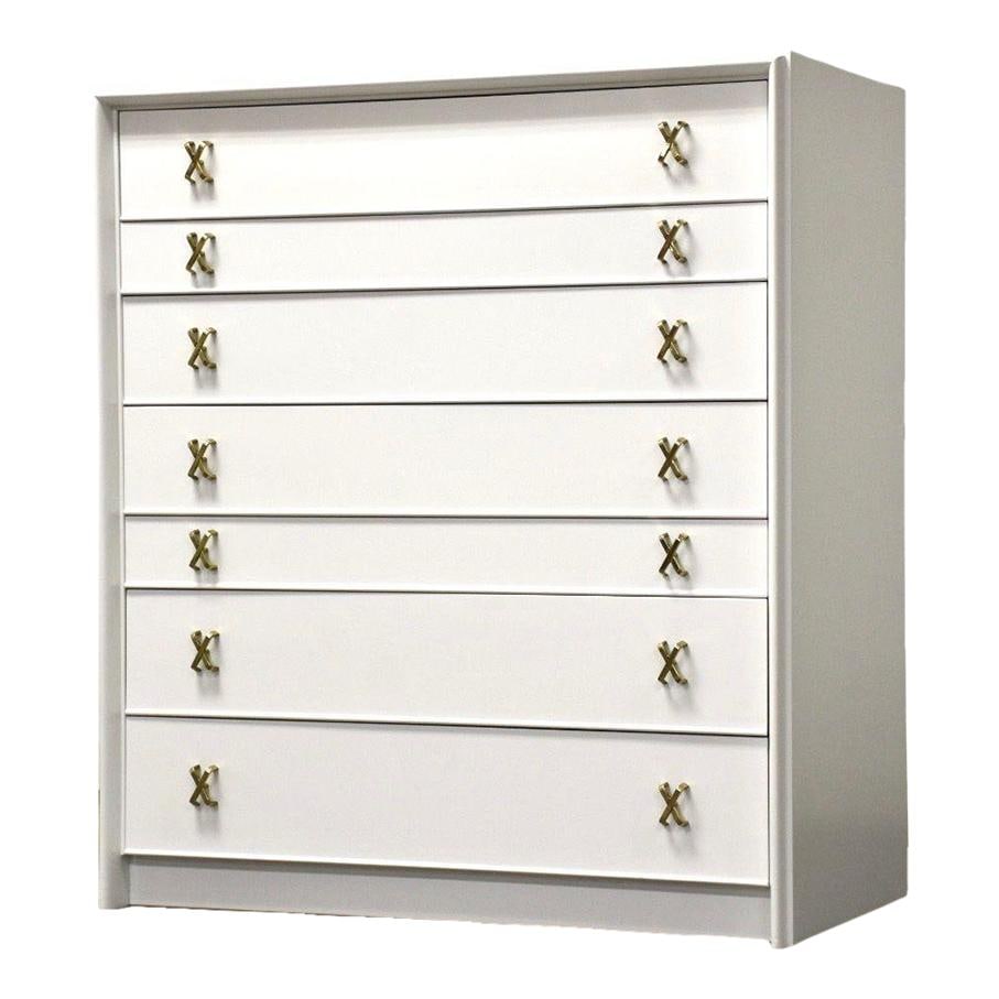 Mid Century Modern Paul Frankl White Dresser Johnson Furniture: Mid Century Modern Paul Frankl White Dresser Johnson Furniture Discover this exquisite mid-century modern tall dresser designed by Paul Frankl for Johnson Furniture. Featuring a sleek white finish and