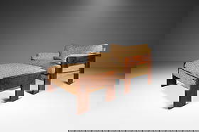 Adrian Pearsall Low Profile Lounge Chair & Ottoman Set in Tweed 1960s USA: Adrian Pearsall Low Profile Lounge Chair & Ottoman Set in Tweed 1960s USA Introducing a rare Early Low Profile Lounge Chair and Ottoman Set designed by the influential Adrian Pearsall for Craft Associ