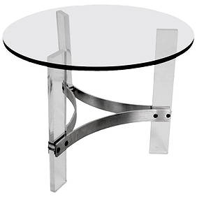 Charles Hollis Jones Lucite Base Table with Glass Top (1 of 8)
