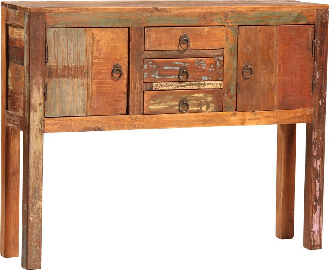 Nantucket Eco-Friendly Console Table Reclaimed Hardwood Finish: Nantucket Eco-Friendly Console Table Reclaimed Hardwood Finish Introducing the Nantucket Console Table, a beautiful blend of eco-friendly design and vintage charm. This hand-built piece is crafted fro