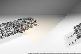 Milo Baughman 1980s Animal Print Ottoman Bench for Carson's USA: Milo Baughman 1980s Animal Print Ottoman Bench for Carson's USA This exquisite Mid-Century Modern ottoman/bench, designed by Milo Baughman for Carson's in the 1980s, features a striking animal print t