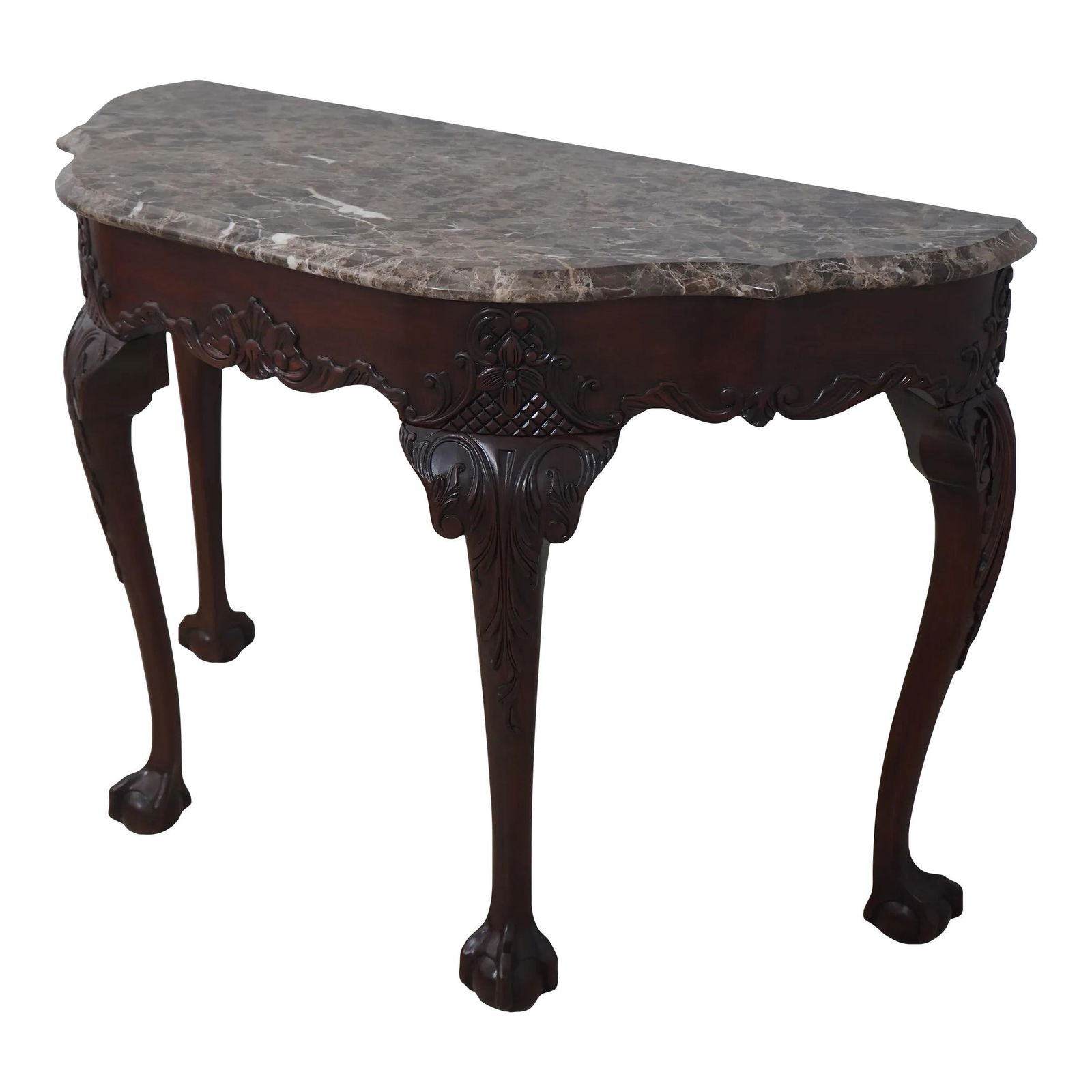 Henkel Harris Model 5752 Mahogany Console Table with Clawfoot: Henkel Harris Model 5752 Mahogany Console Table with Clawfoot This elegant Henkel Harris Model 5752 Clawfoot Console Table showcases exquisite craftsmanship with its fine carved details and traditiona