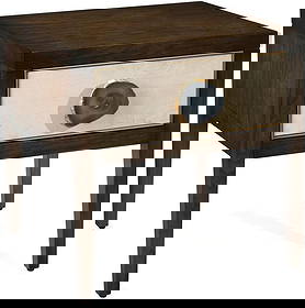 John-Richard Isola Regency Side Table Agate Walnut Finish: John-Richard Isola Regency Side Table Agate Walnut Finish Introducing the Traditional Isola Side Table, an exquisite piece that combines functionality with elegant design. This table features a stunni