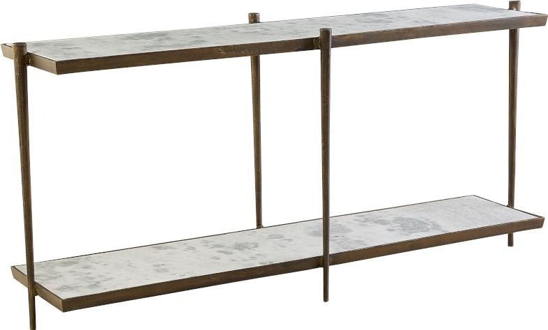 Ren Console Table by Alder Tweed Brass and Marble Accent: Ren Console Table by Alder Tweed Brass and Marble Accent The Ren Console Table beautifully combines refined brass and marble accents, showcasing a transitional style that suits various decor themes. T