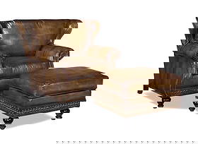 Custom Almond Leather Armchair Handcrafted in USA: Custom Almond Leather Armchair Handcrafted in USA Experience the elegance of this Handcrafted Almond Leather Armchair, a perfect blend of comfort and style. Designed with meticulous attention to detai