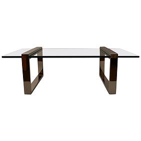 Charles Hollis Jones Silver Box Coffee Table with Glass Top (1 of 9)