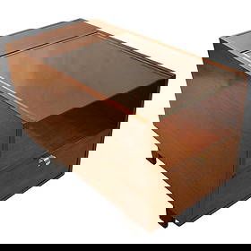 George Nelson Walnut Glass Side Table for Herman Miller: George Nelson Walnut Glass Side Table for Herman Miller This elegant side table, designed by George Nelson for Herman Miller, features a sleek glass top and a rich walnut finish. It showcases minor we