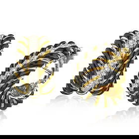 David Webb Platinum 18K Gold Black Enamel Diamond Earrings 2.25 Cts: David Webb Platinum 18K Gold Black Enamel Diamond Earrings 2.25 Cts Discover the exquisite craftsmanship of these David Webb earrings, a stunning blend of platinum and 18K yellow gold. These elegant c