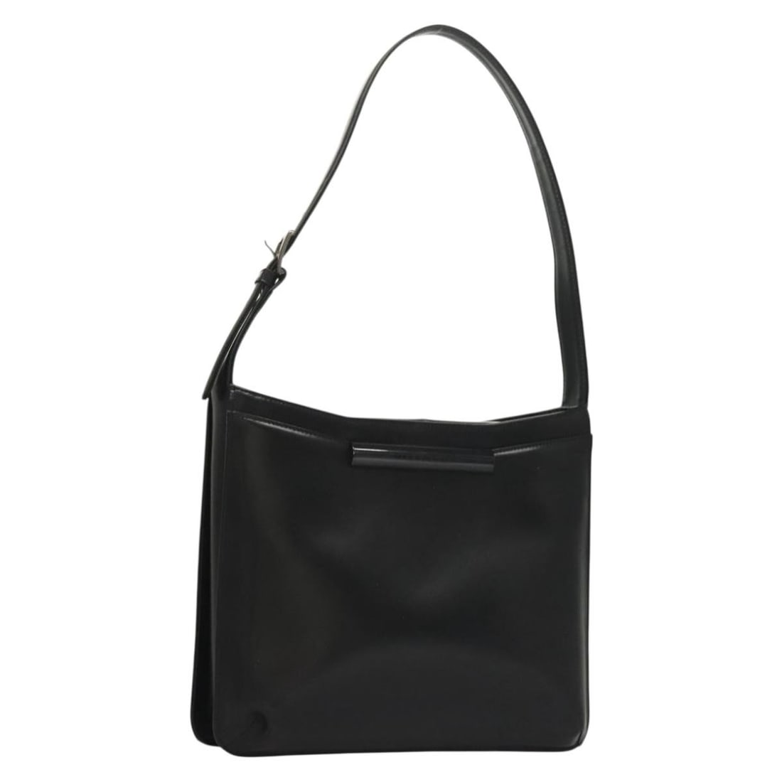 GIVENCHY Black Silver Leather Shoulder Bag Auth BA4318: GIVENCHY Black Silver Leather Shoulder Bag Auth BA4318 This GIVENCHY shoulder bag exudes elegance with its luxurious black leather exterior accented by silver details. Designed for versatility, this b