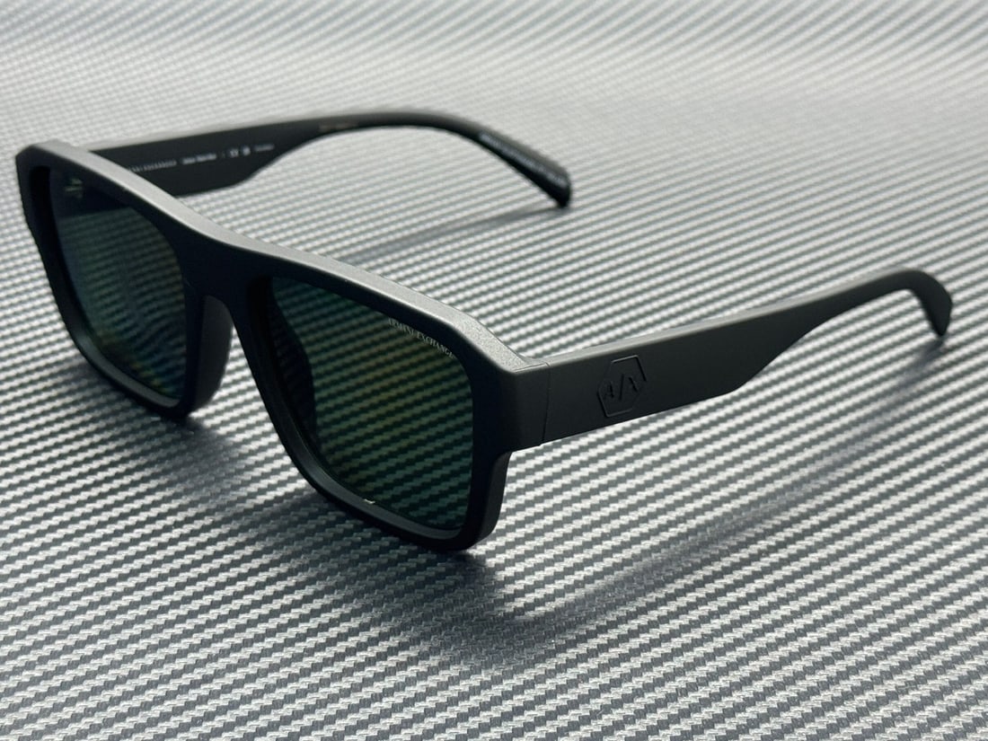 Armani Exchange AX4154SU 80782J Matte Black Green Polarized Sunglasses: Armani Exchange AX4154SU 80782J Matte Black Green Polarized Sunglasses Discover the stylish ARMANI EXCHANGE AX4154SU 80782J sunglasses, designed for the modern man. These sunglasses feature a sleek ma