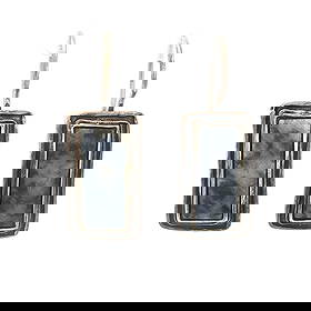 Handmade Sterling Silver Sodalite Rectangular Dangle Earrings: Handmade Sterling Silver Sodalite Rectangular Dangle Earrings Exquisite handmade drop earrings crafted from sterling silver, featuring large natural sodalite stones. The earrings showcase a striking m