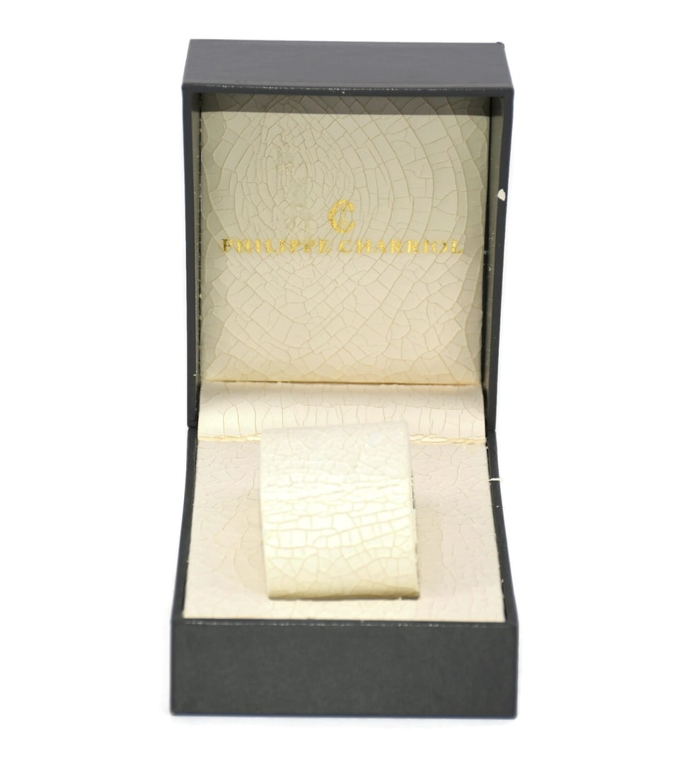 Authentic Philippe Charriol Presentation Watch Box 4x3x3 Inches: Authentic Philippe Charriol Presentation Watch Box 4x3x3 Inches This Philippe Charriol watch box is a sophisticated presentation box designed for single watch storage. It measures 4 x 3 x 3 inches and