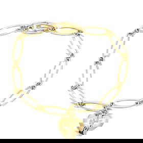 Tiffany & Co. Elsa Peretti 18k Gold Open Link Bracelet with Heart Charm: Tiffany & Co. Elsa Peretti 18k Gold Open Link Bracelet with Heart Charm This exquisite Tiffany & Co. Elsa Peretti bracelet features a stunning open oval link design crafted from solid 18k yellow gold.