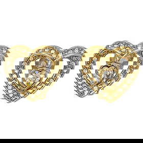 Christian Dior Gold Plated Heart Clip-On Button Earrings: Christian Dior Gold Plated Heart Clip-On Button Earrings Elevate your accessory collection with these stunning Christian Dior Gold Heart Clip-On Earrings. Crafted with a luxurious gold-plated finish,