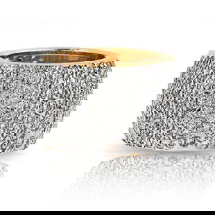 Elegant 18K Two Tone Estate Ring with 4 Carats of Diamonds: Elegant 18K Two Tone Estate Ring with 4 Carats of Diamonds This stunning 18K Two Tone Ring is a remarkable estate piece that combines elegance and luxury. Crafted from 18K gold in both yellow and whit