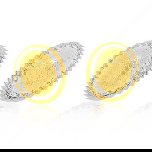 David Webb 18K Yellow Gold Hammered Dome Clip-On Earrings: David Webb 18K Yellow Gold Hammered Dome Clip-On Earrings Make a bold statement with these stunning David Webb earrings, crafted from a luxurious combination of 18K yellow gold and platinum. These lar