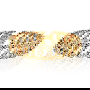 Cartier C De Cartier 18K Yellow Gold Diamond Bracelet 9.3 Cts: Cartier C De Cartier 18K Yellow Gold Diamond Bracelet 9.3 Cts This exquisite Cartier bracelet features a stunning design crafted from 18K yellow gold. The bracelet is adorned with 24 C motifs and set