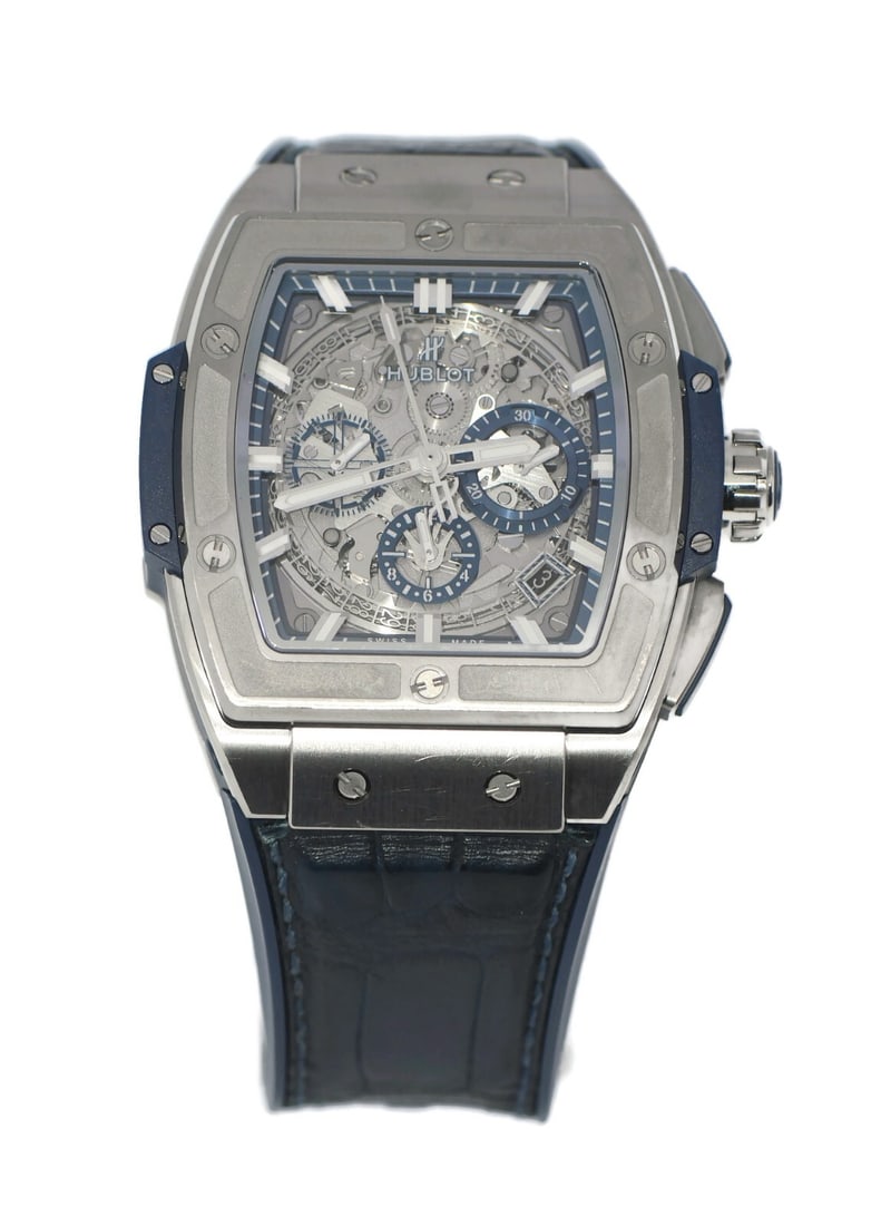Hublot Spirit of Big Bang Blue Titanium Watch 641.NX.7170.LR 42mm with Box and Papers: Hublot Spirit of Big Bang Blue Titanium Watch 641.NX.7170.LR 42mm with Box and Papers Discover the Hublot Spirit of Big Bang Blue Titanium Watch, a stunning blend of luxury and performance. This mecha