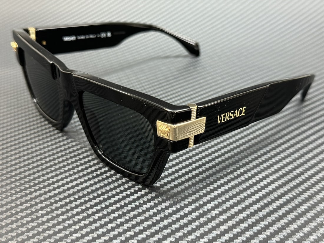 Versace VE4464 GB1 87 Black Frame Men's Sunglasses 55 mm with Authenticity Certificate: Versace VE4464 GB1 87 Black Frame Men's Sunglasses 55 mm with Authenticity Certificate Elevate your style with these Versace VE4464 GB1 87 sunglasses, designed for men. Featuring a sleek black frame a