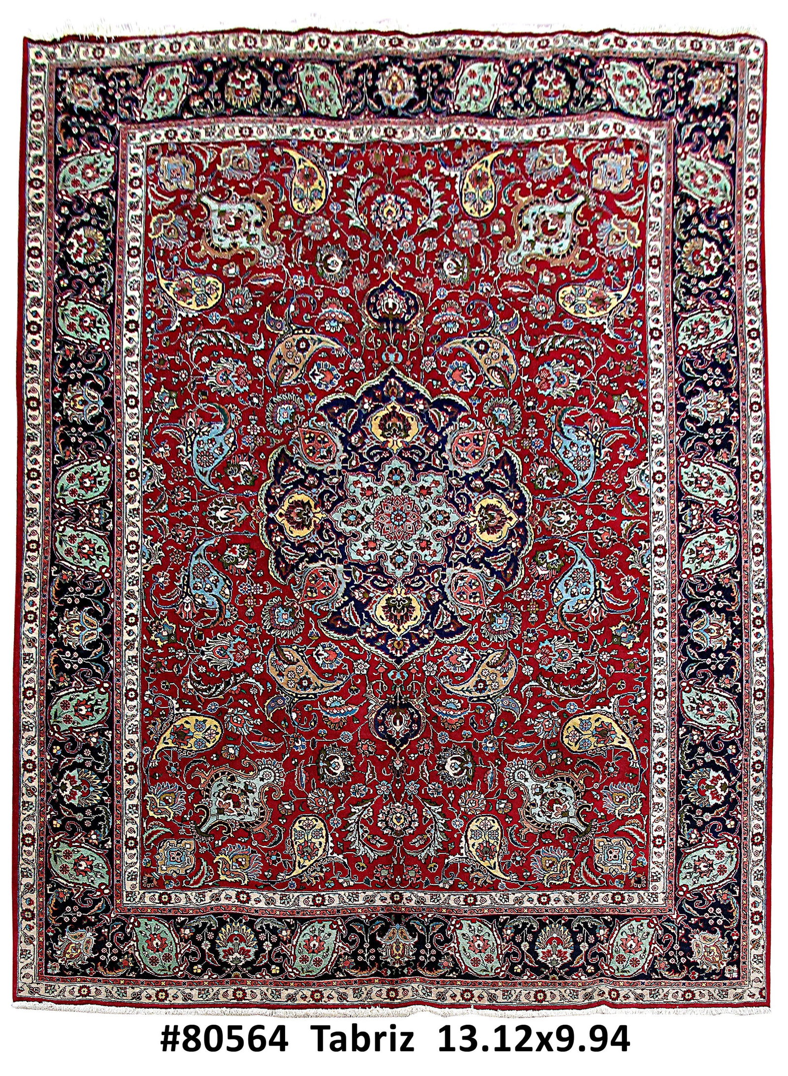 Handcrafted 10' x 13' Red Persian Tabriz Rug Luxury Elegance: Handcrafted 10' x 13' Red Persian Tabriz Rug Luxury Elegance Elevate your living space with this stunning handcrafted Persian Tabriz rug, featuring a vibrant red hue that radiates warmth and sophistic