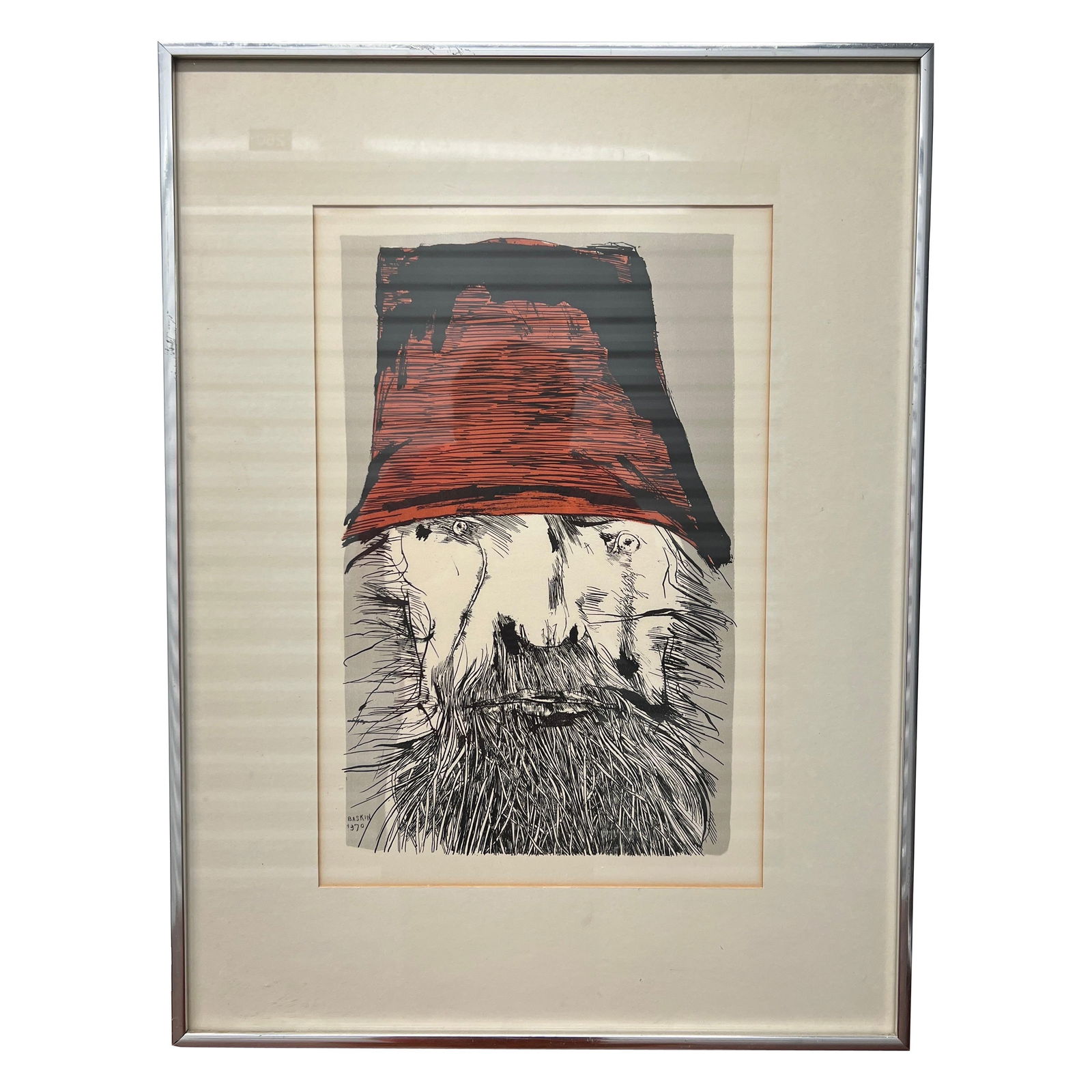 Leonard Baskin Ahab With Red Hat 1970 Lithograph Mid-Century Modern: Leonard Baskin Ahab With Red Hat 1970 Lithograph Mid-Century Modern Discover a captivating piece of art with Leonard Baskin's "Ahab With Red Hat" lithograph, a remarkable representation of Mid-Century