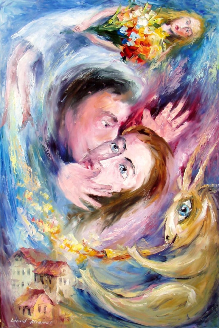 Magical Kiss Limited Edition Giclee 1/25 by Leonid Afremov: Magical Kiss Limited Edition Giclee 1/25 by Leonid Afremov Introducing the 'Magical Kiss' - a stunning limited edition giclee artwork by acclaimed artist Leonid Afremov. This exquisite piece is one of